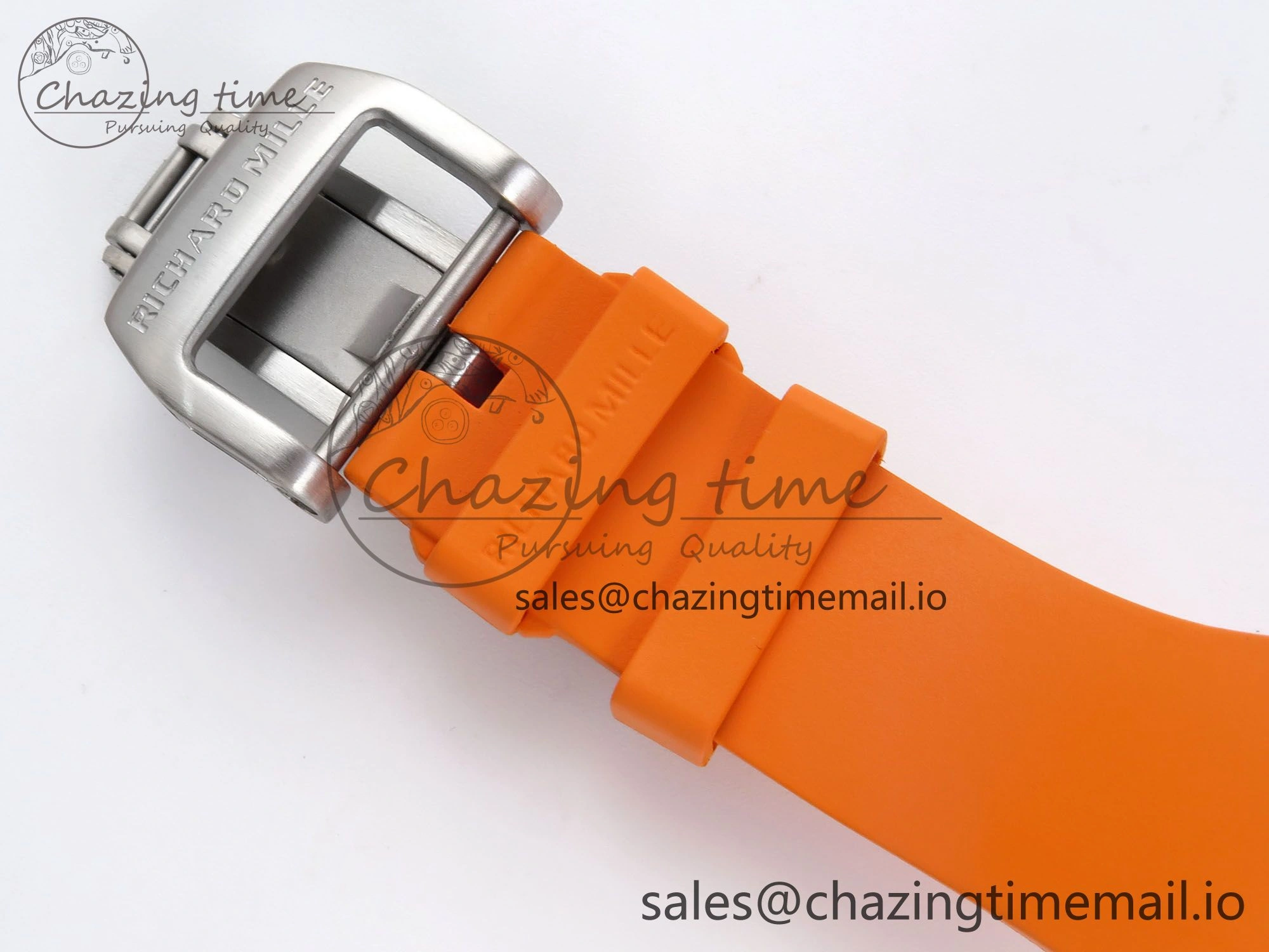 RM027-02 Transparent Tourbillon RMF Best Edition Skeleton Dial on Orange Rubber Strap