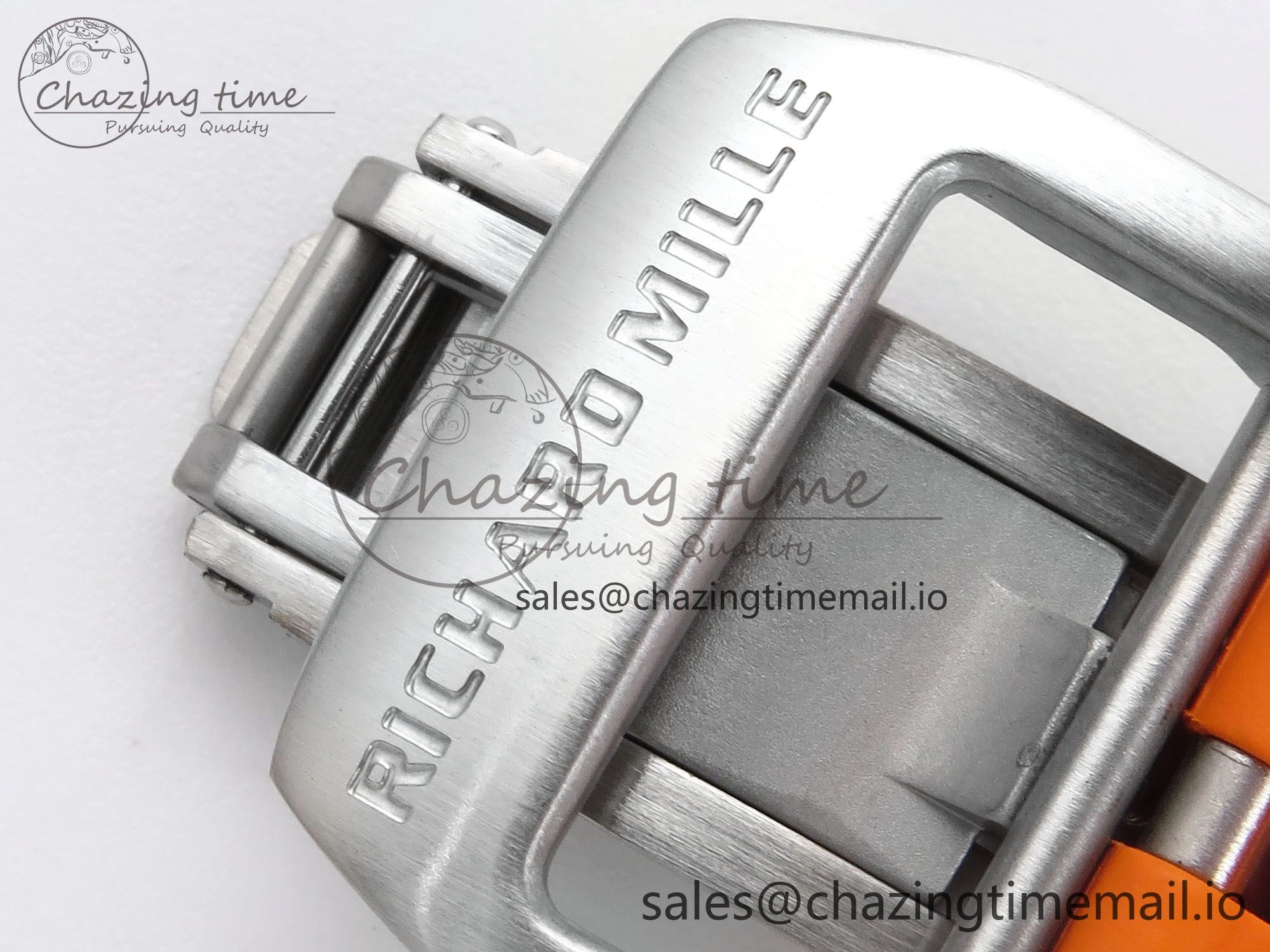 RM027-02 Transparent Tourbillon RMF Best Edition Skeleton Dial on Orange Rubber Strap