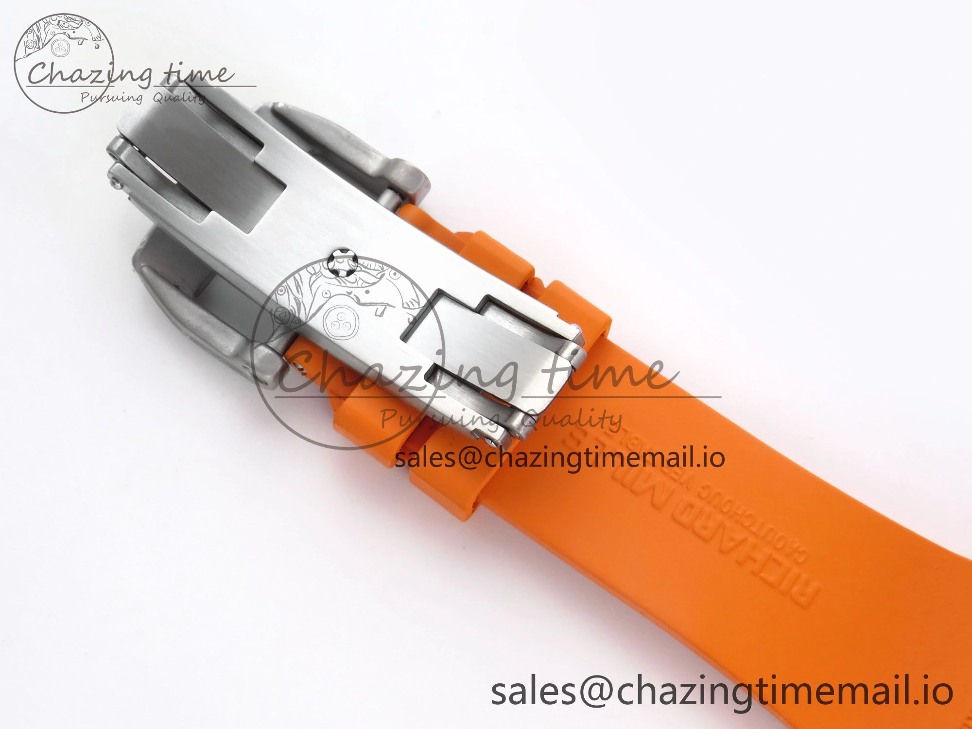 RM027-02 Transparent Tourbillon RMF Best Edition Skeleton Dial on Orange Rubber Strap