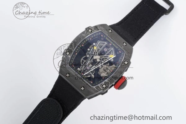 RM027-03 NTPT Real Tourbillon RMF Best Edition Skeleton Dial on Black Nylon Strap