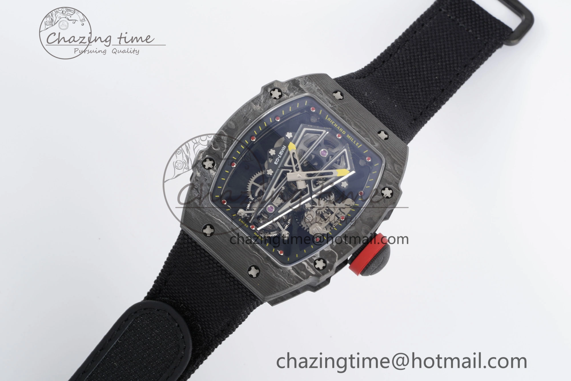 RM027-03 NTPT Real Tourbillon RMF Best Edition Skeleton Dial on Black Nylon Strap