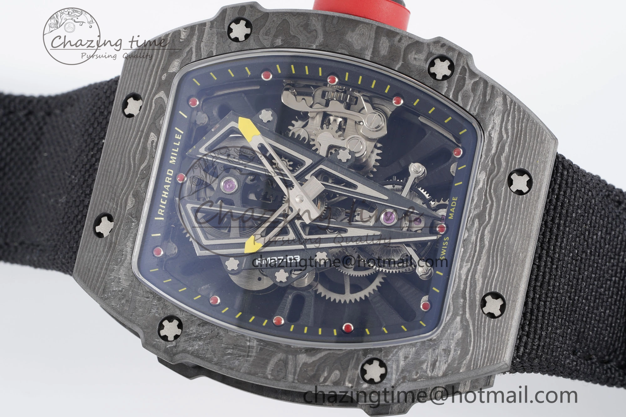 RM027-03 NTPT Real Tourbillon RMF Best Edition Skeleton Dial on Black Nylon Strap