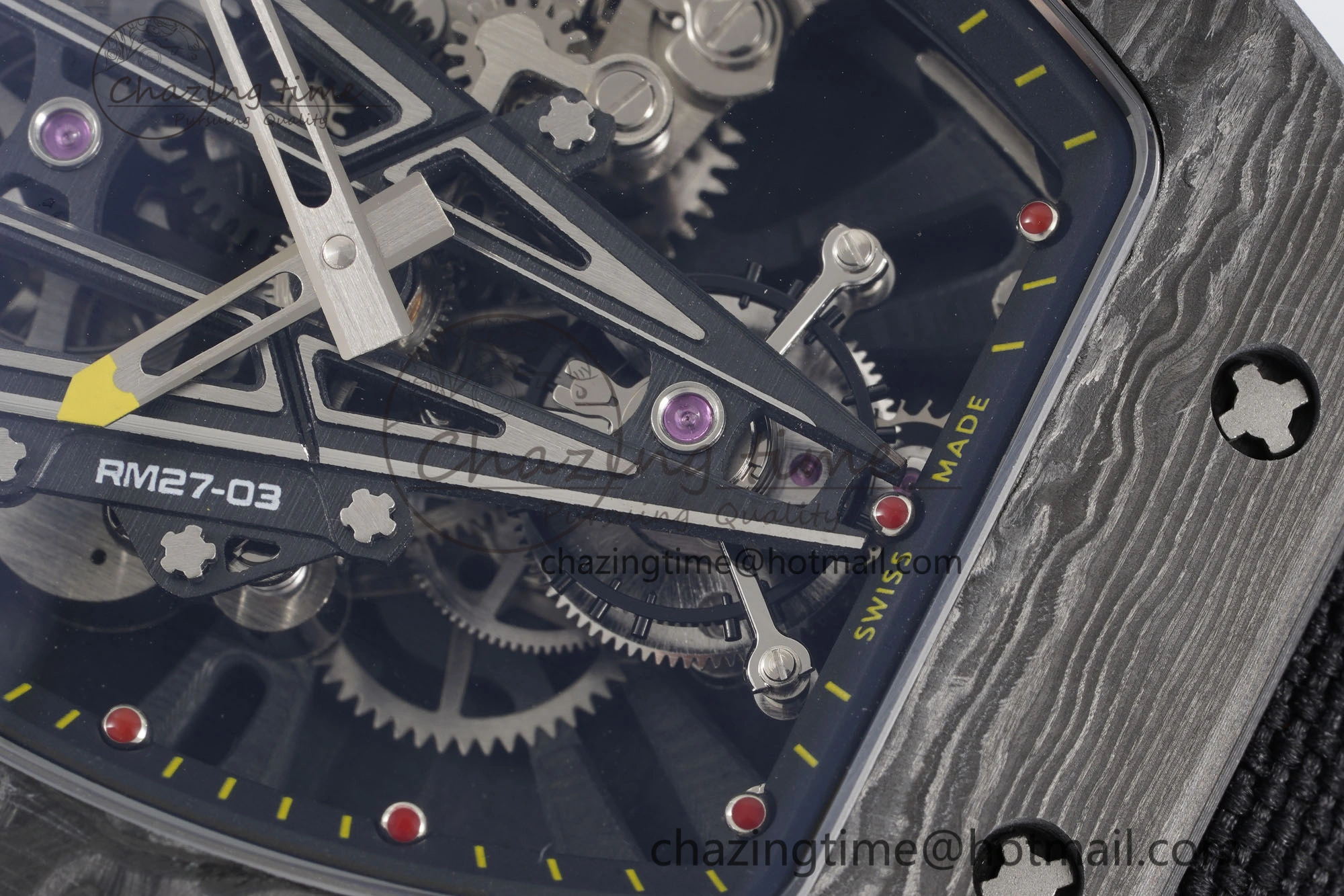 RM027-03 NTPT Real Tourbillon RMF Best Edition Skeleton Dial on Black Nylon Strap
