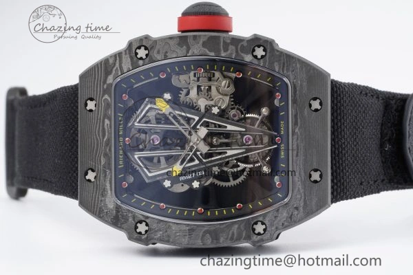 RM027-03 NTPT Real Tourbillon RMF Best Edition Skeleton Dial on Black Nylon Strap