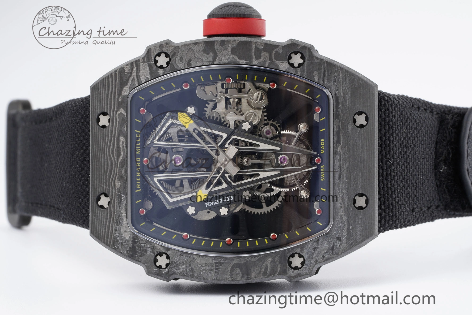 RM027-03 NTPT Real Tourbillon RMF Best Edition Skeleton Dial on Black Nylon Strap