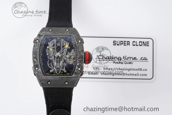 RM027-03 NTPT Real Tourbillon RMF Best Edition Skeleton Dial on Black Nylon Strap