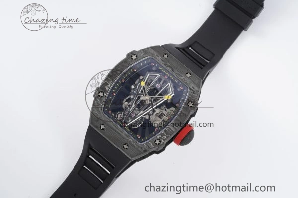 RM027-03 NTPT Real Tourbillon RMF Best Edition Skeleton Dial on Black Rubber Strap