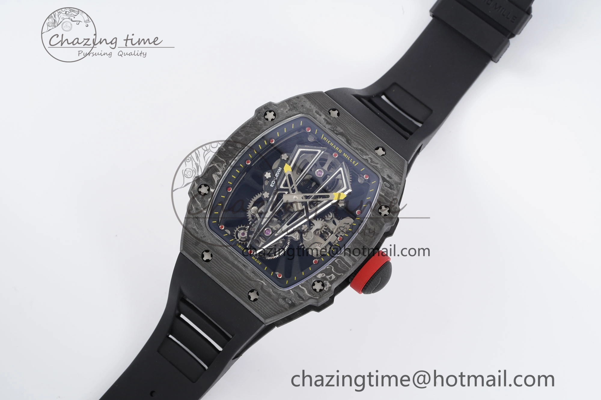 RM027-03 NTPT Real Tourbillon RMF Best Edition Skeleton Dial on Black Rubber Strap