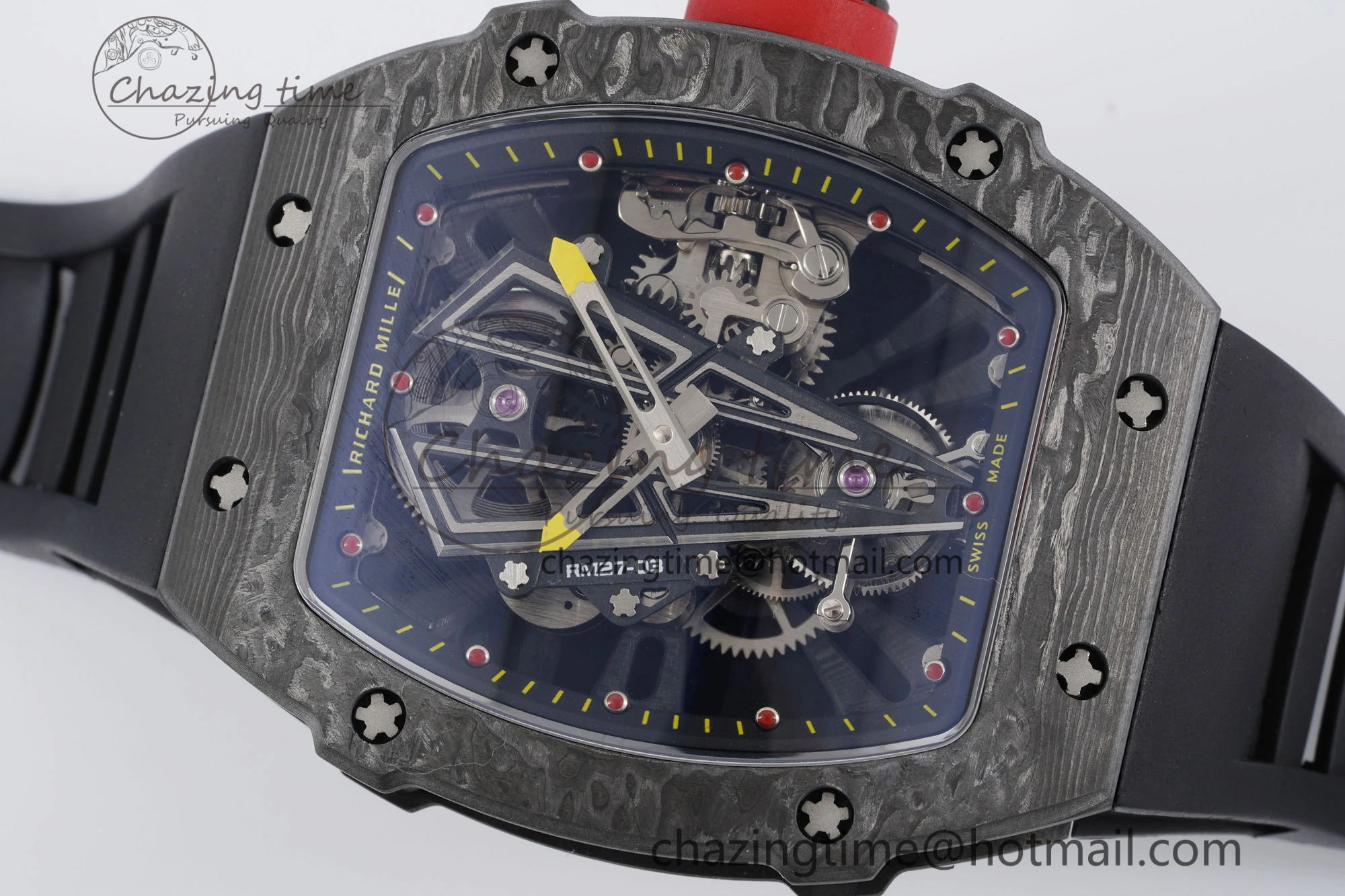 RM027-03 NTPT Real Tourbillon RMF Best Edition Skeleton Dial on Black Rubber Strap