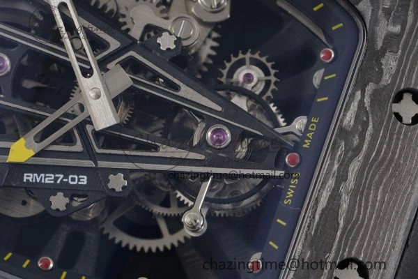 RM027-03 NTPT Real Tourbillon RMF Best Edition Skeleton Dial on Black Rubber Strap