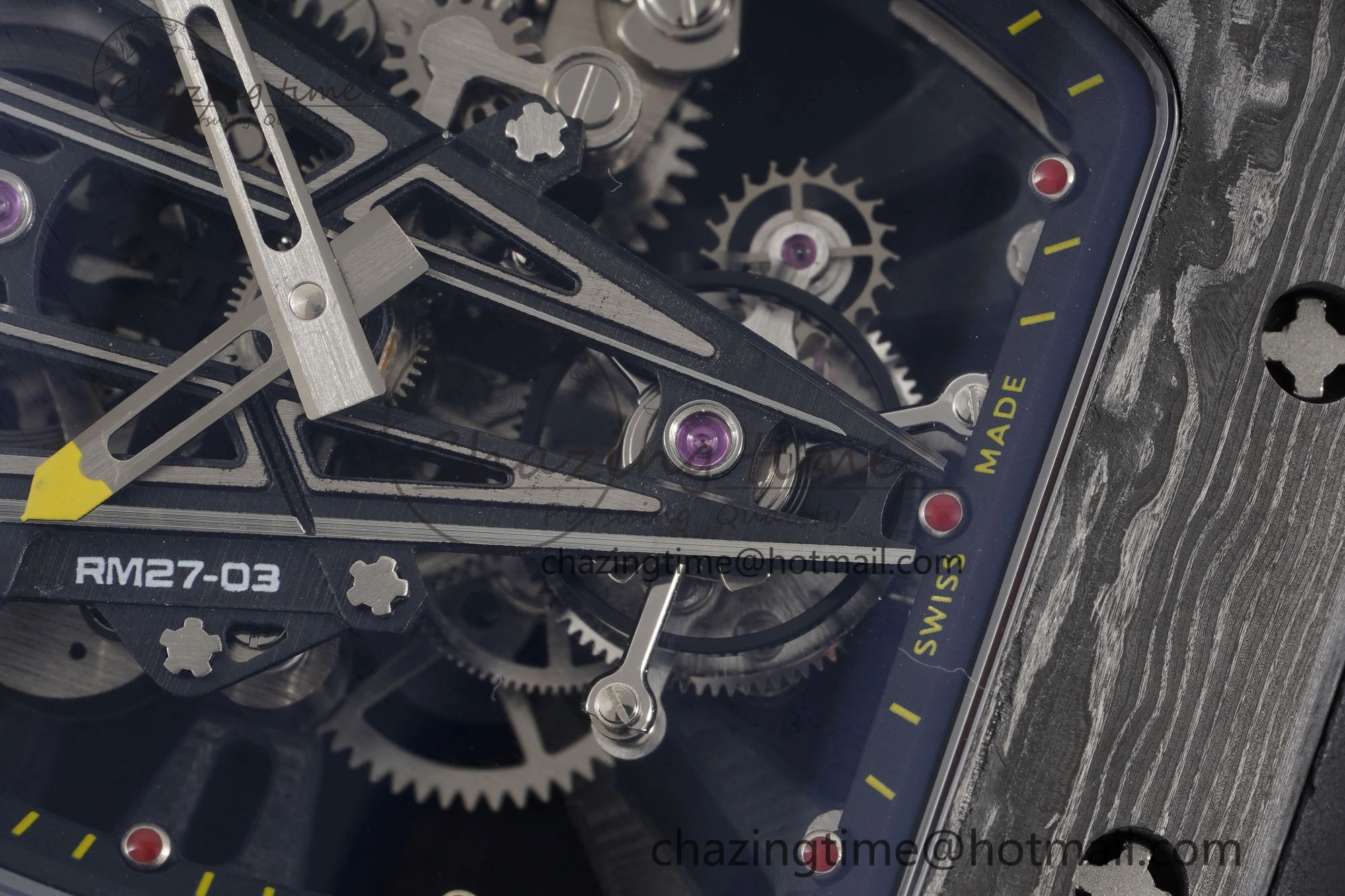 RM027-03 NTPT Real Tourbillon RMF Best Edition Skeleton Dial on Black Rubber Strap