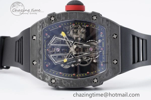 RM027-03 NTPT Real Tourbillon RMF Best Edition Skeleton Dial on Black Rubber Strap