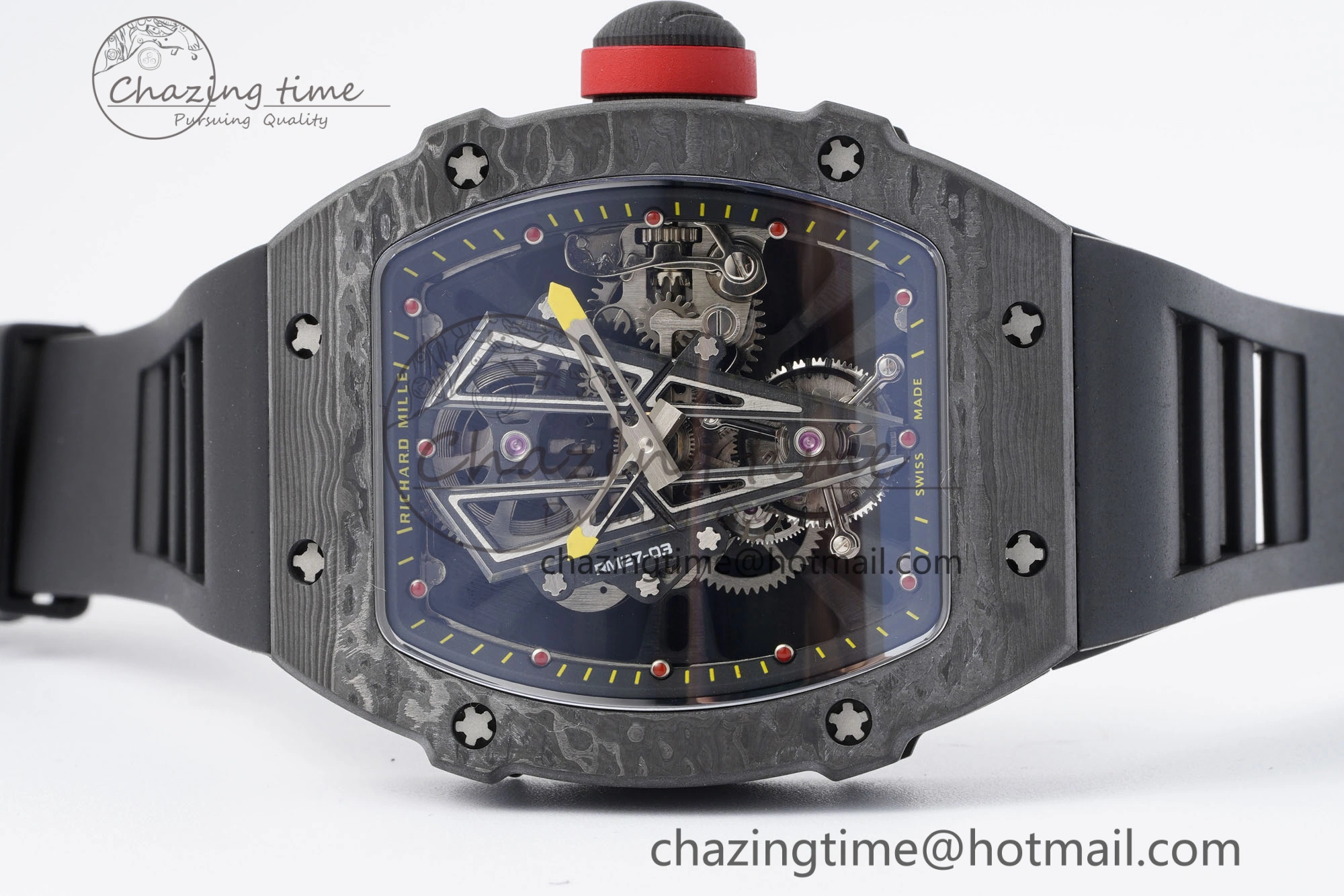 RM027-03 NTPT Real Tourbillon RMF Best Edition Skeleton Dial on Black Rubber Strap