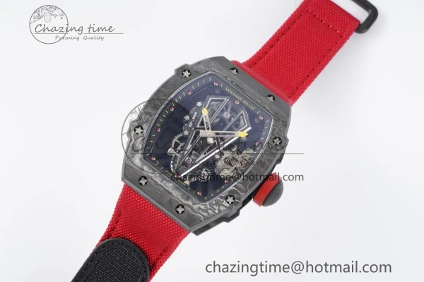 RM027-03 NTPT Real Tourbillon RMF Best Edition Skeleton Dial on Red Nylon Strap
