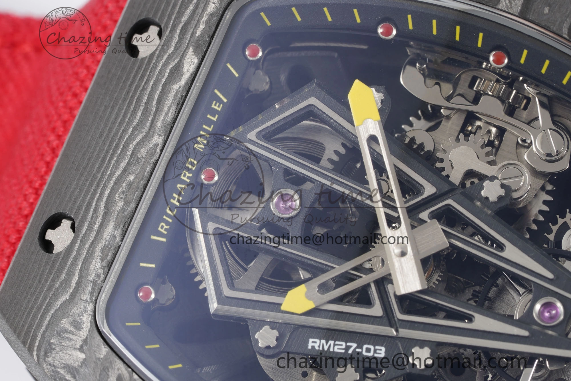 RM027-03 NTPT Real Tourbillon RMF Best Edition Skeleton Dial on Red Nylon Strap