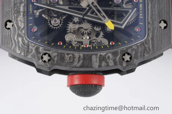 RM027-03 NTPT Real Tourbillon RMF Best Edition Skeleton Dial on Red Nylon Strap