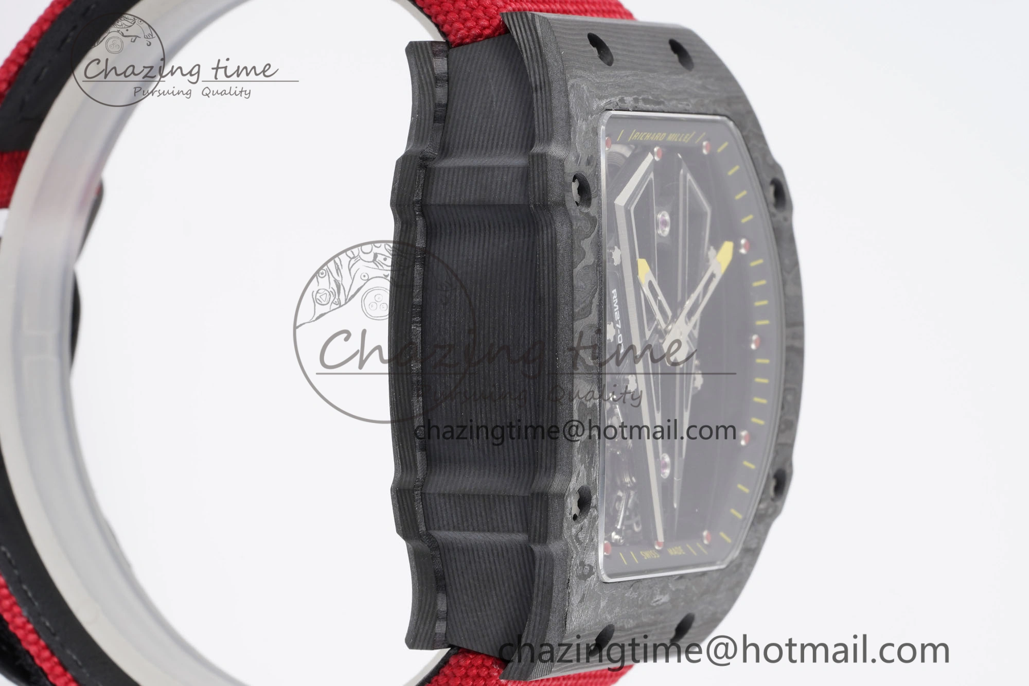 RM027-03 NTPT Real Tourbillon RMF Best Edition Skeleton Dial on Red Nylon Strap