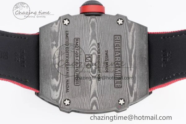RM027-03 NTPT Real Tourbillon RMF Best Edition Skeleton Dial on Red Nylon Strap