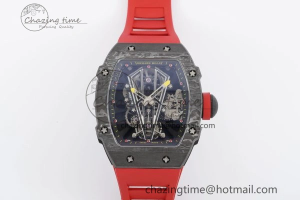 RM027-03 NTPT Real Tourbillon RMF Best Edition Skeleton Dial on Red Rubber Strap