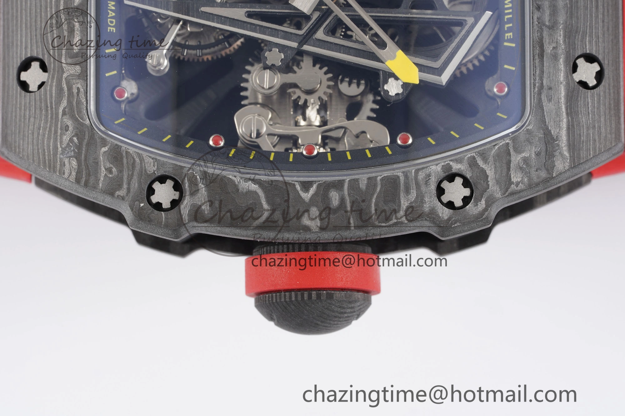 RM027-03 NTPT Real Tourbillon RMF Best Edition Skeleton Dial on Red Rubber Strap
