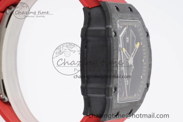 RM027-03 NTPT Real Tourbillon RMF Best Edition Skeleton Dial on Red Rubber Strap