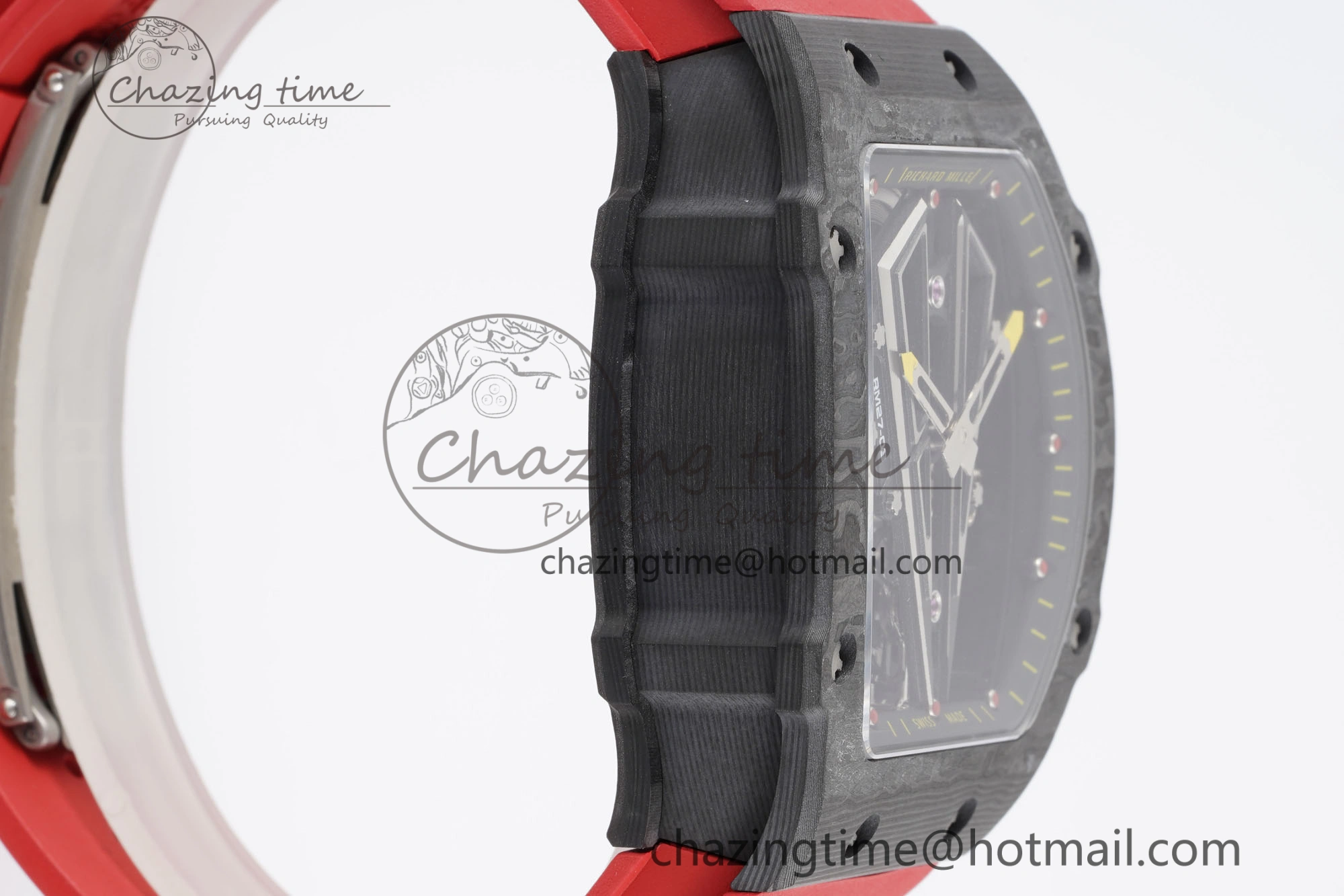 RM027-03 NTPT Real Tourbillon RMF Best Edition Skeleton Dial on Red Rubber Strap