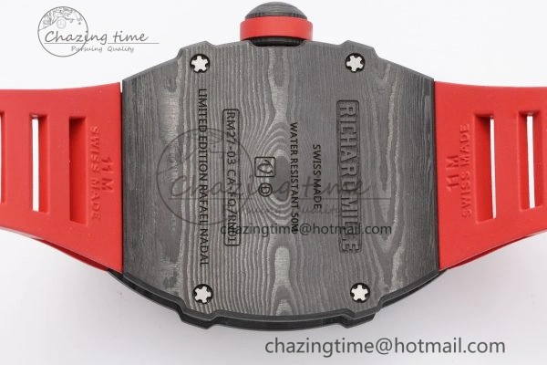 RM027-03 NTPT Real Tourbillon RMF Best Edition Skeleton Dial on Red Rubber Strap
