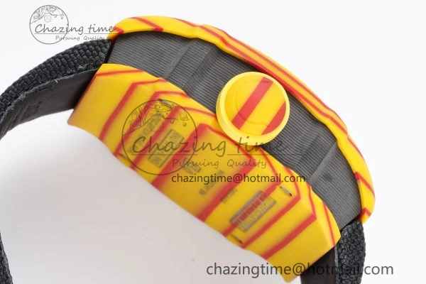 RM027-03 Real Tourbillon RMF Best Edition Orange Red Carbon Skeleton Dial on Black Nylon Strap