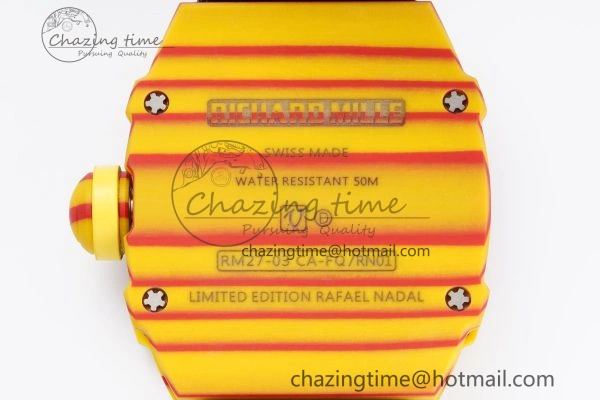 RM027-03 Real Tourbillon RMF Best Edition Orange Red Carbon Skeleton Dial on Black Nylon Strap