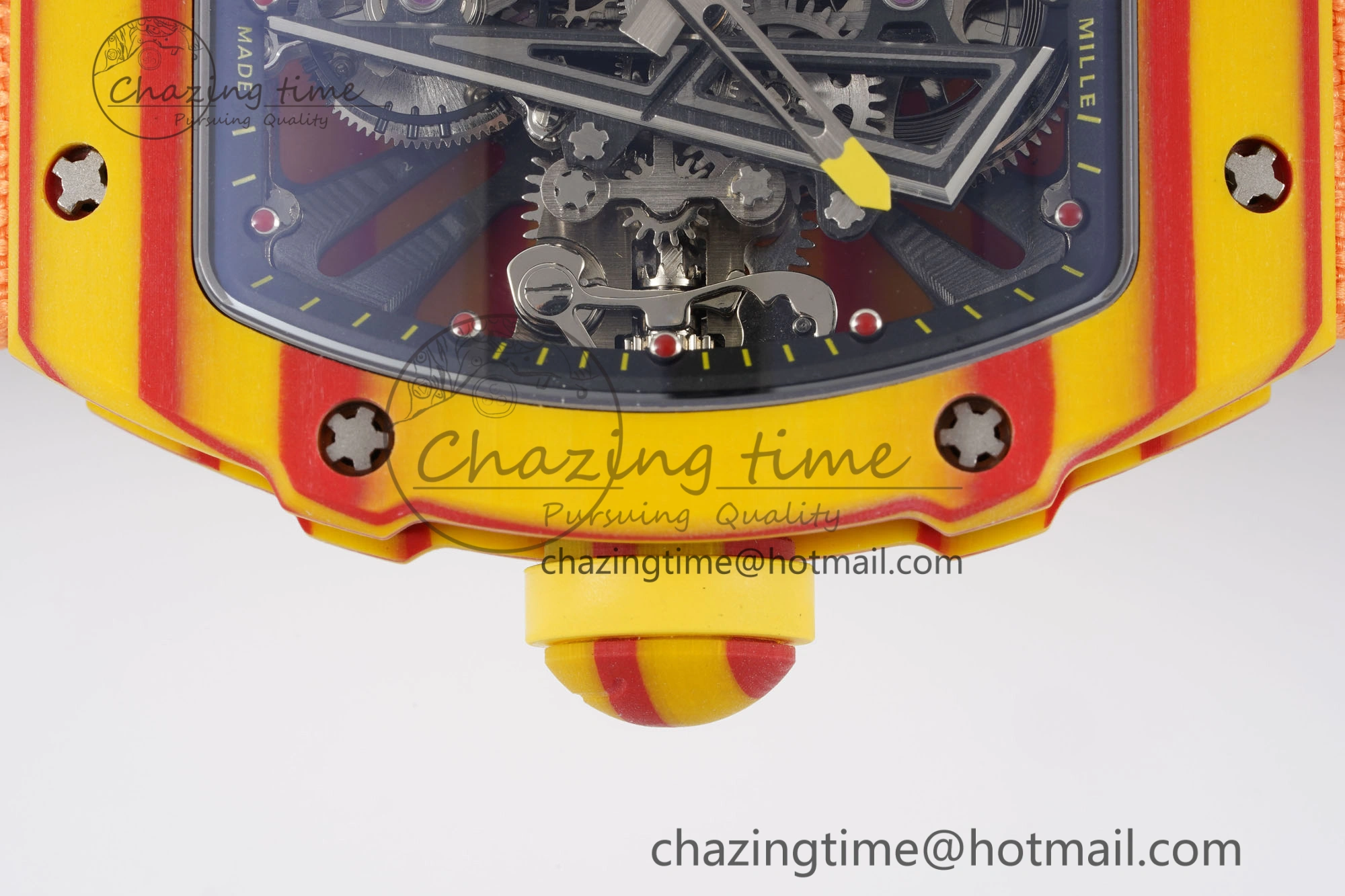 RM027-03 Real Tourbillon RMF Best Edition Orange Red Carbon Skeleton Dial on Orange Nylon Strap