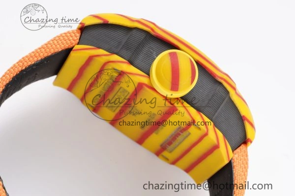 RM027-03 Real Tourbillon RMF Best Edition Orange Red Carbon Skeleton Dial on Orange Nylon Strap