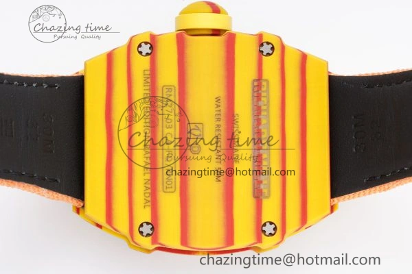 RM027-03 Real Tourbillon RMF Best Edition Orange Red Carbon Skeleton Dial on Orange Nylon Strap