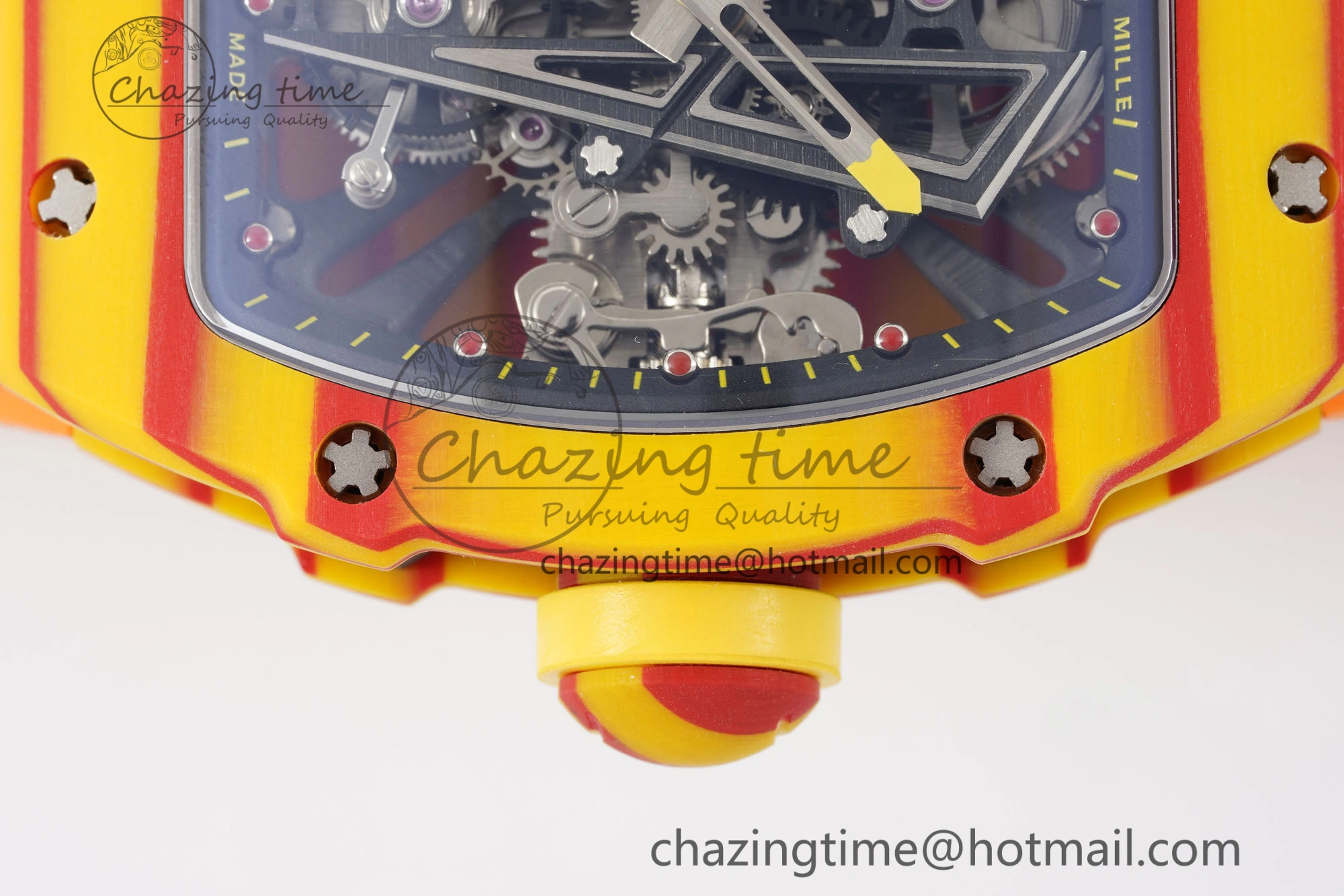 RM027-03 Real Tourbillon RMF Best Edition Orange Red Carbon Skeleton Dial on Orange Rubber Strap