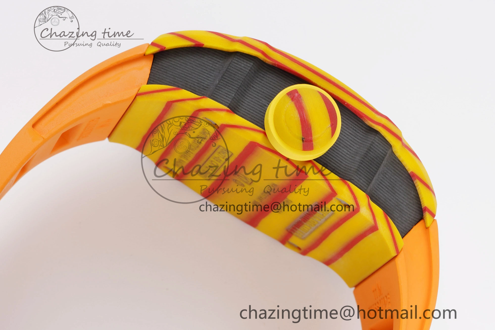 RM027-03 Real Tourbillon RMF Best Edition Orange Red Carbon Skeleton Dial on Orange Rubber Strap