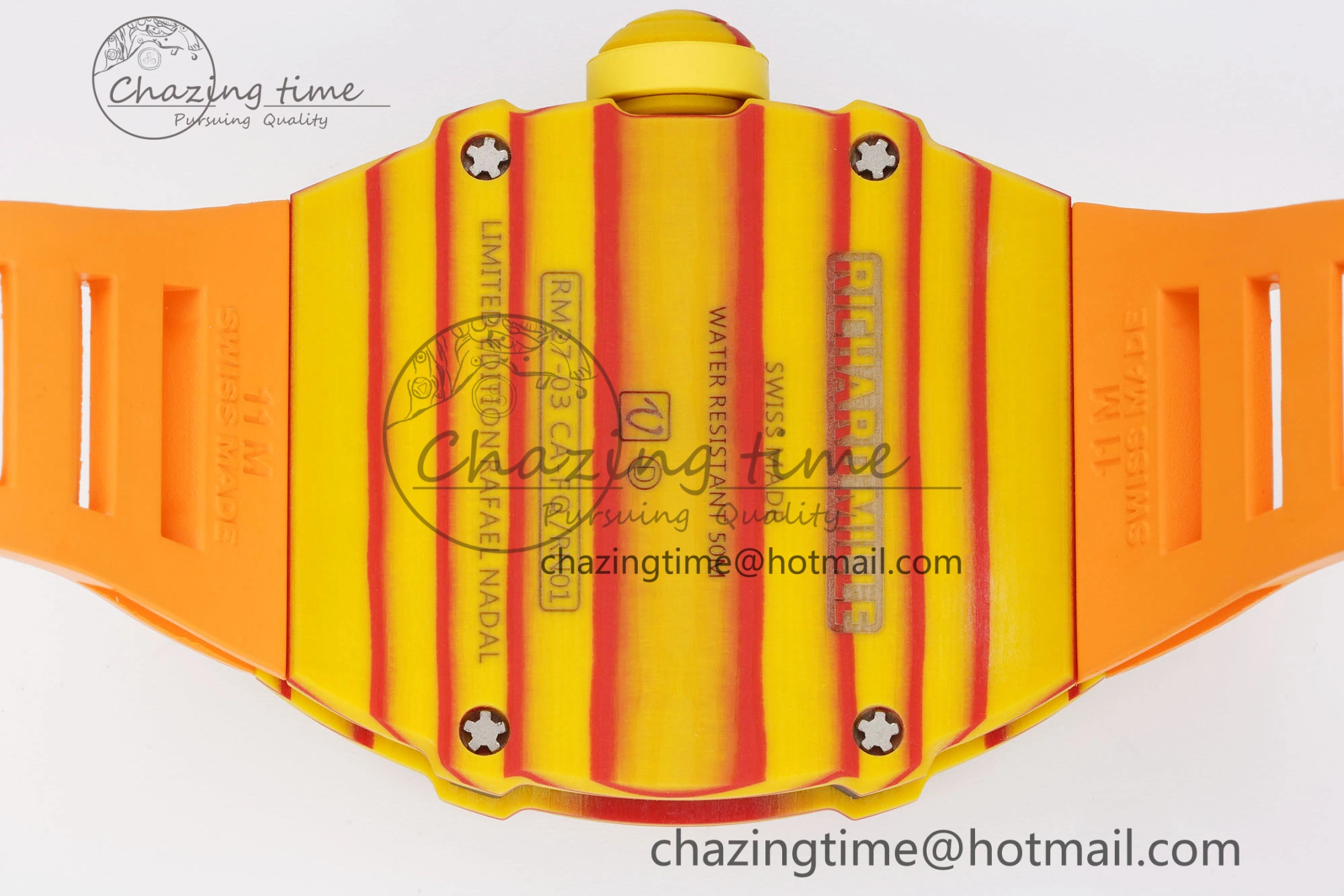 RM027-03 Real Tourbillon RMF Best Edition Orange Red Carbon Skeleton Dial on Orange Rubber Strap