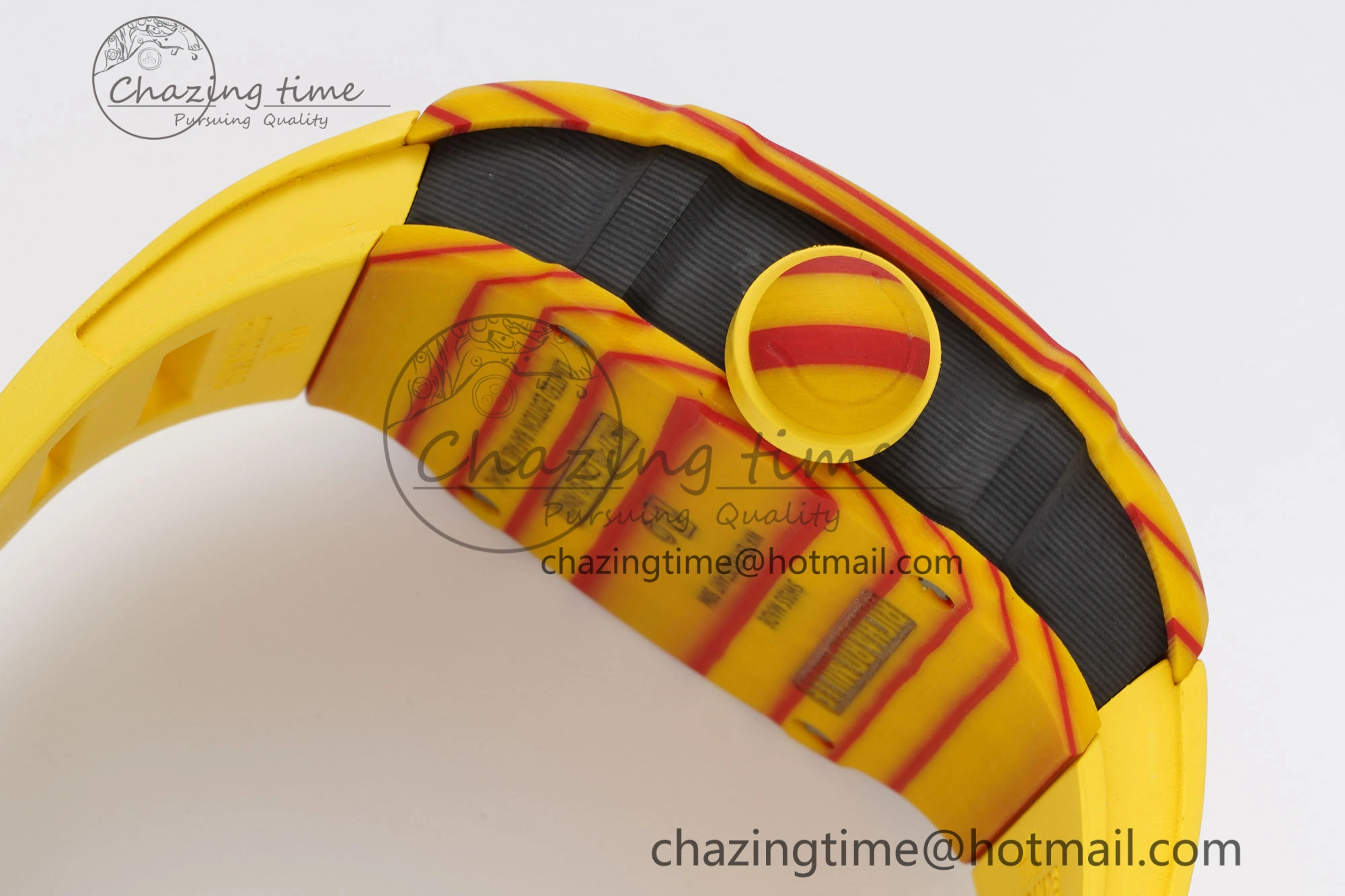 RM027-03 Real Tourbillon RMF Best Edition Orange Red Carbon Skeleton Dial on Yellow Rubber Strap