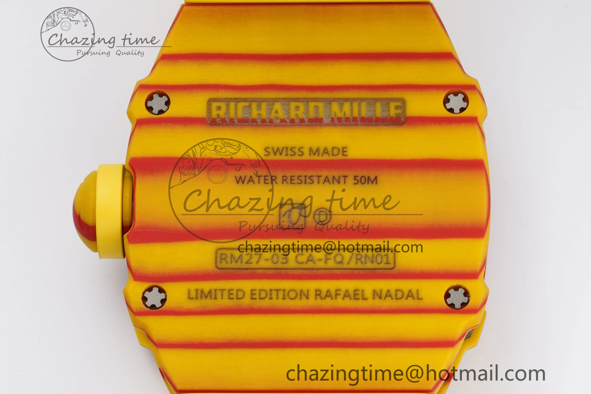 RM027-03 Real Tourbillon RMF Best Edition Orange Red Carbon Skeleton Dial on Yellow Rubber Strap