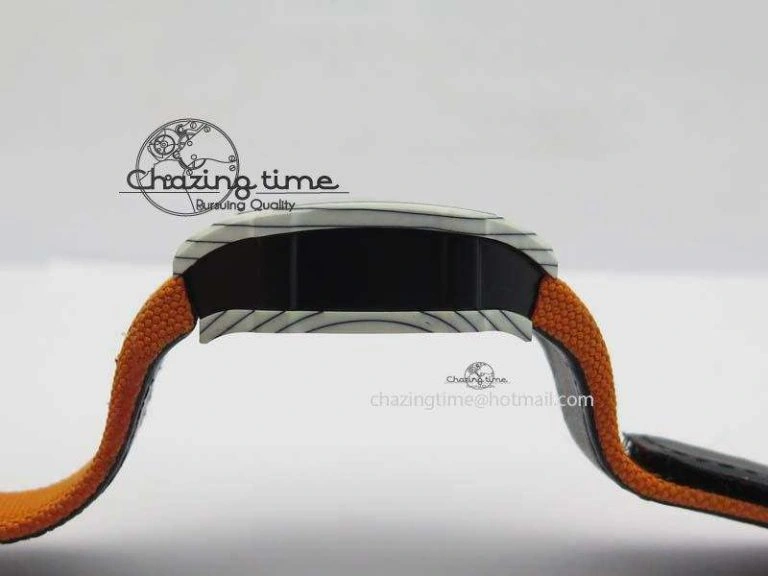 RM027-2 White Carbon Fiber Case Skeleton Dial On Nylon Strap 6T51