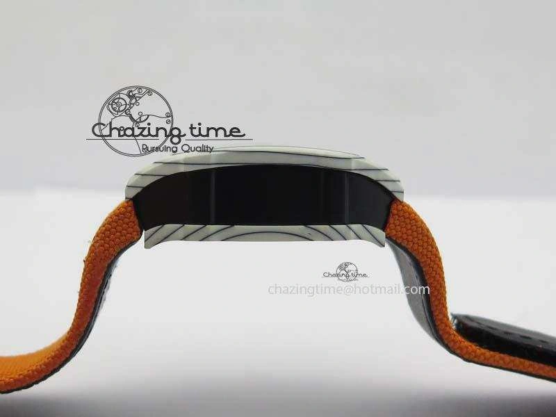 RM027-2 White Carbon Fiber Case Skeleton Dial On Nylon Strap 6T51