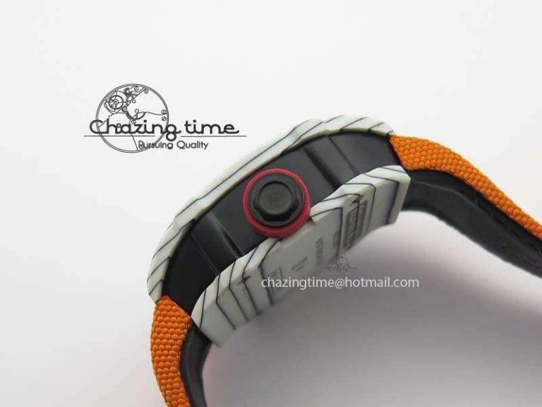 RM027-2 White Carbon Fiber Case Skeleton Dial On Nylon Strap 6T51