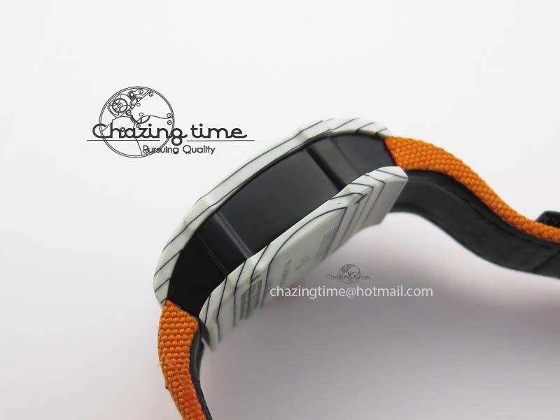 RM027-2 White Carbon Fiber Case Skeleton Dial On Nylon Strap 6T51