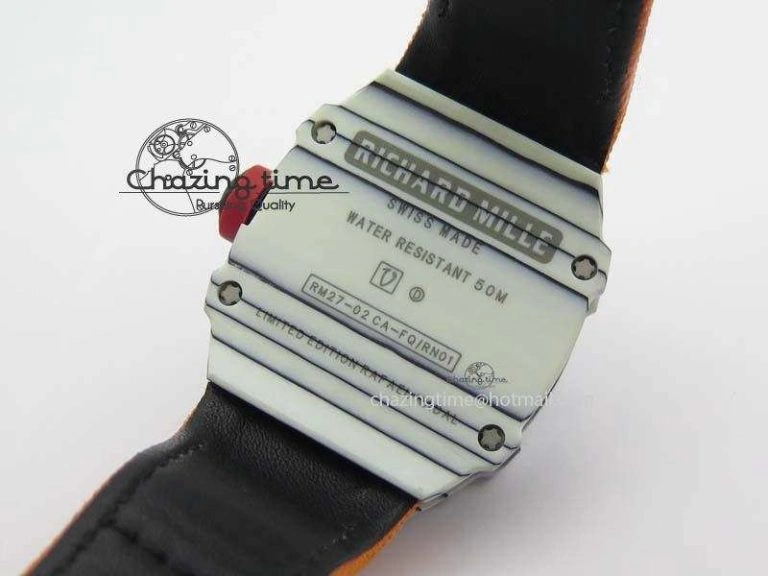 RM027-2 White Carbon Fiber Case Skeleton Dial On Nylon Strap 6T51