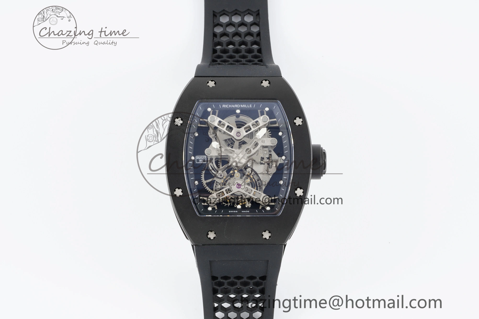 RM027 Rafael Nadal Black Ceramic Tourbillon YSF Best Edition on Rubber Strap
