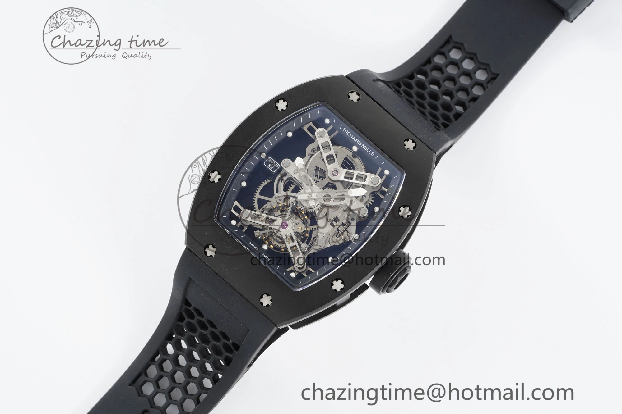 RM027 Rafael Nadal Black Ceramic Tourbillon YSF Best Edition on Rubber Strap