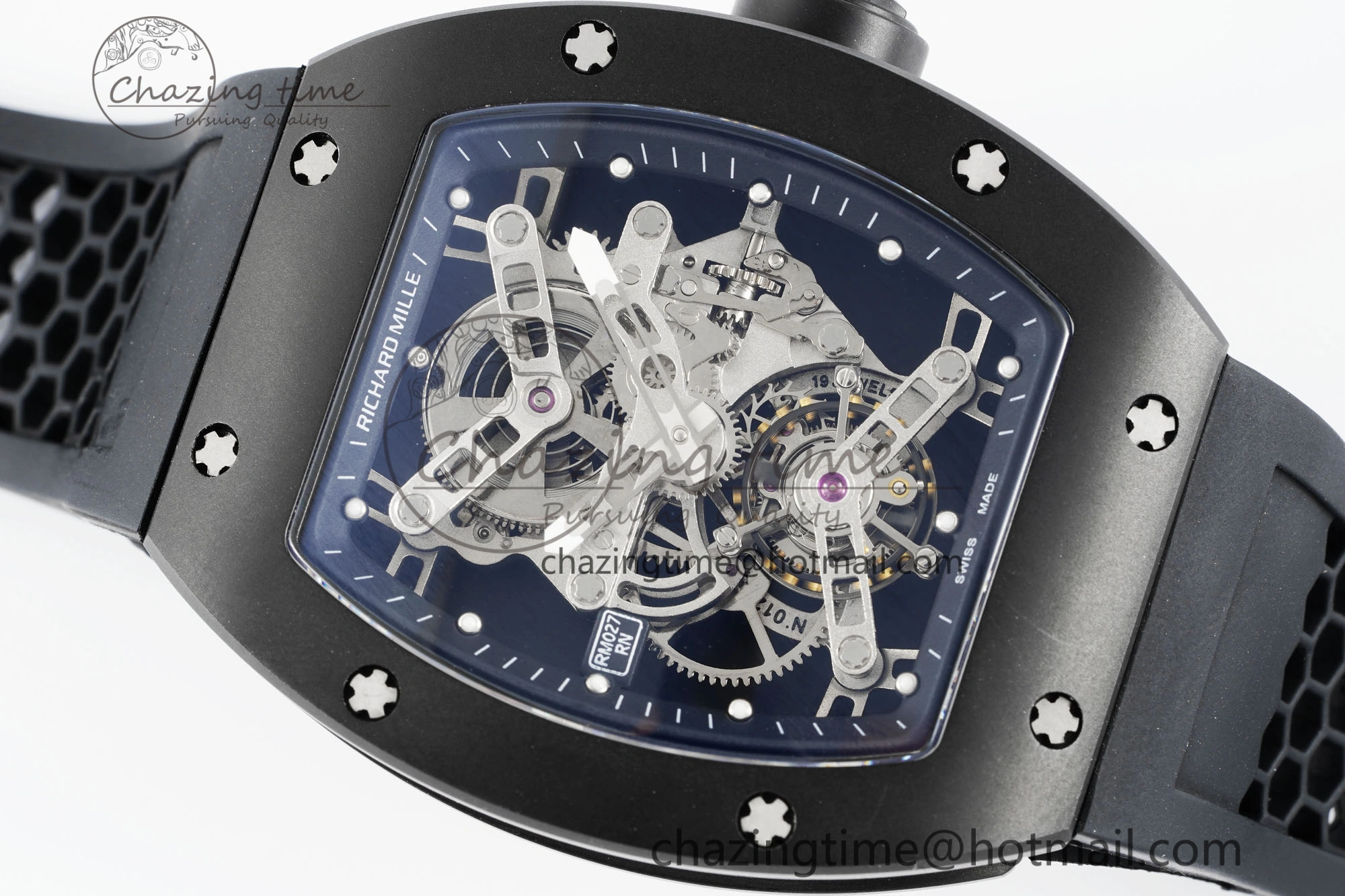 RM027 Rafael Nadal Black Ceramic Tourbillon YSF Best Edition on Rubber Strap