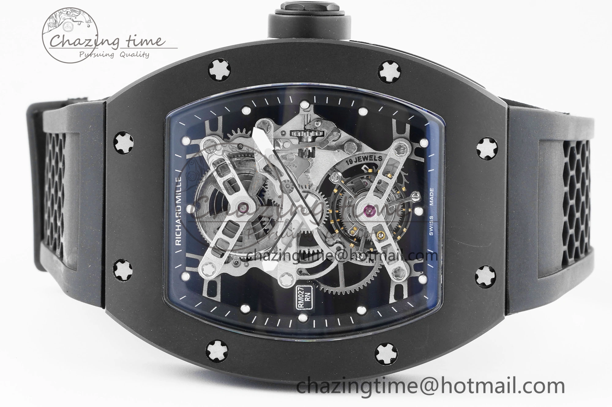 RM027 Rafael Nadal Black Ceramic Tourbillon YSF Best Edition on Rubber Strap
