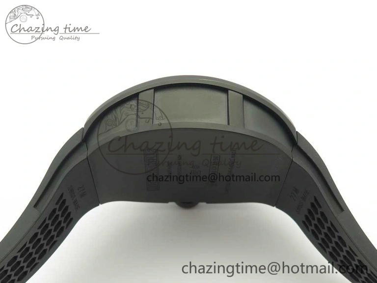 RM027 Titanium DLC Real Tourbillon EURF Best Edition Skeleton Dial on Black Rubber Strap