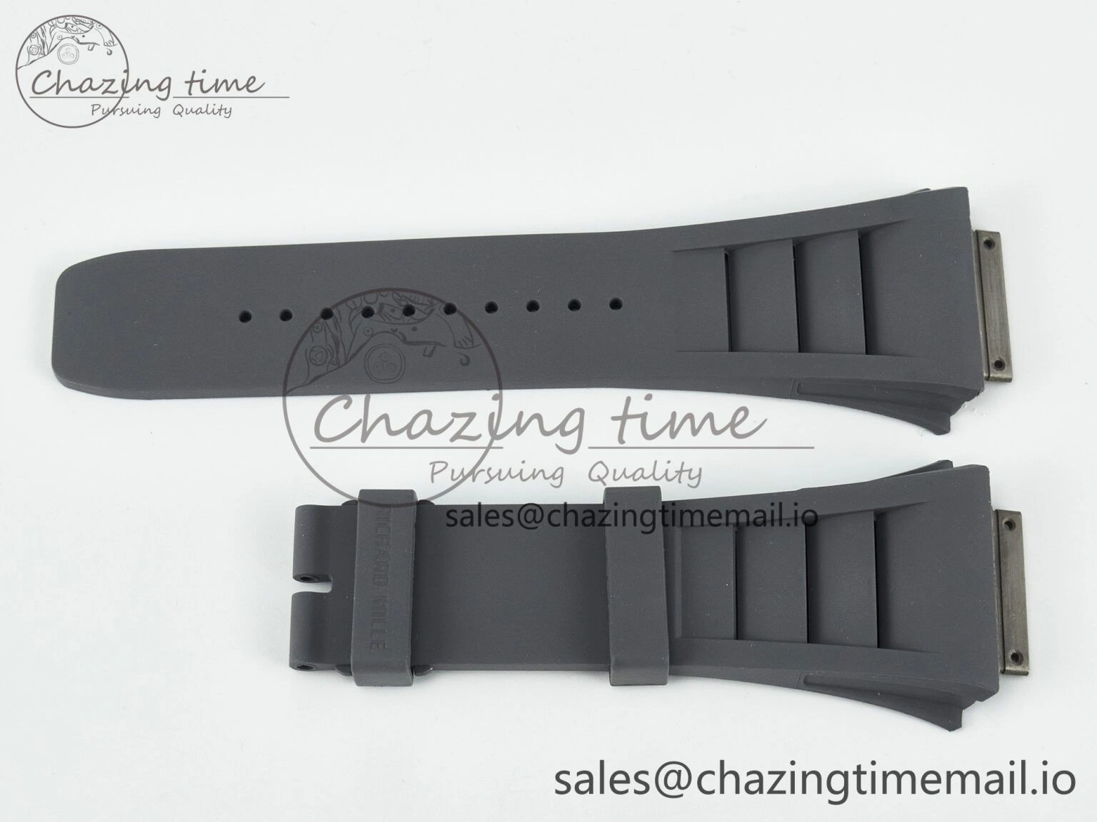 RM030 1:1 Best Edition Gray White Rubber Strap (Fits the Gen size)