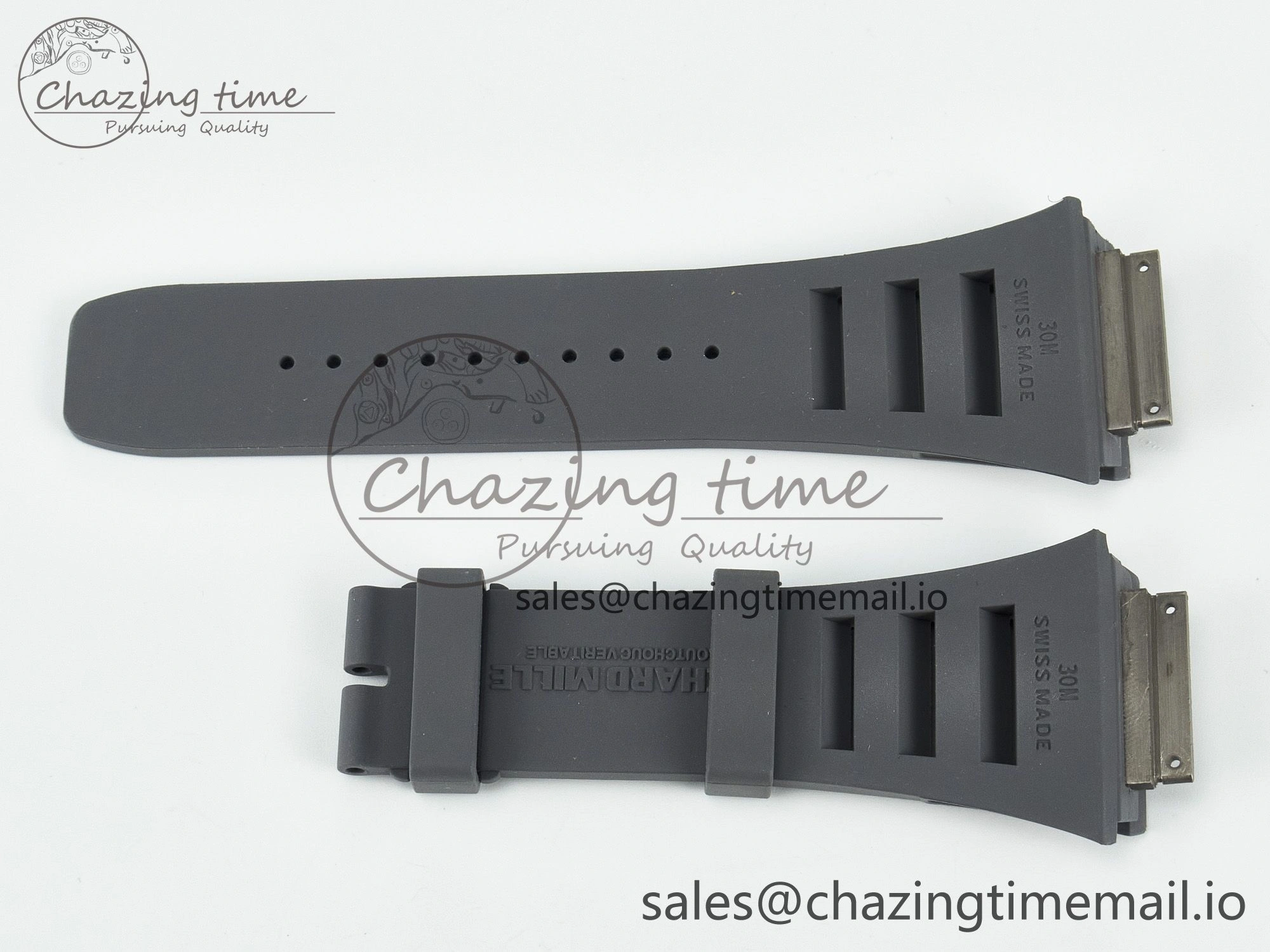 RM030 1:1 Best Edition Gray White Rubber Strap (Fits the Gen size)