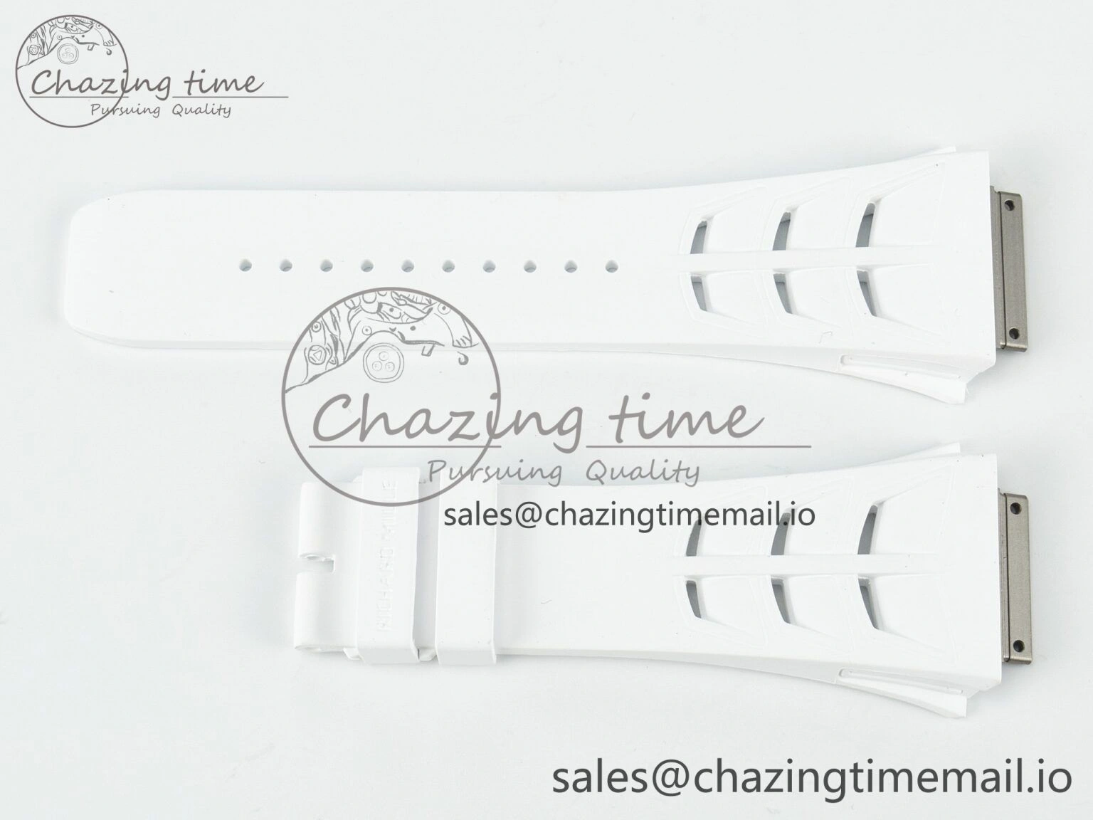 RM030 1:1 Best Edition Gray White Rubber Strap (Fits the Gen size)